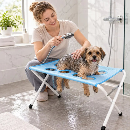 Grooming Hammock for Pets, Foldable Mesh Stand, Easy Nail Trimming & Bathing, Ideal for Dogs & Cats, Convenient One-Person Job